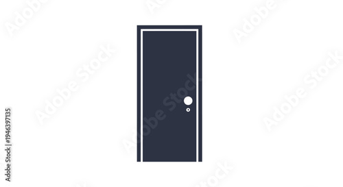 Black door with silver handle.