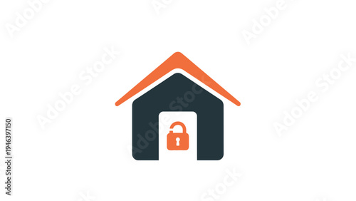 Secure Home with Locked Padlock.