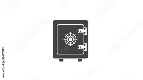 Secure metal safe with combination lock.