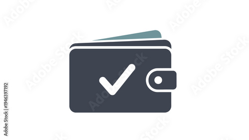 Secure wallet with check mark.