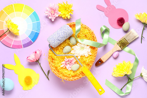Painter's tools with Easter...