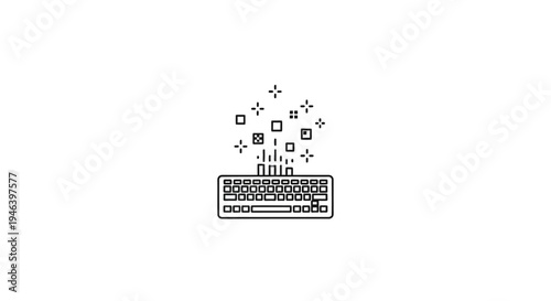 Computer keyboard with flying icons.