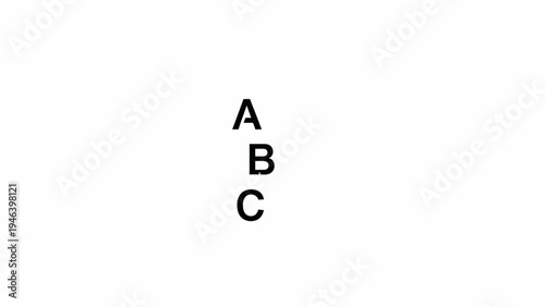 Letters A B C Closeup View.