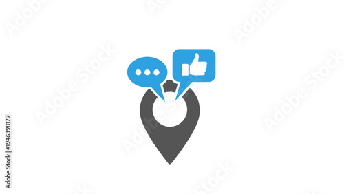 Location Pin with Social Media Icons.