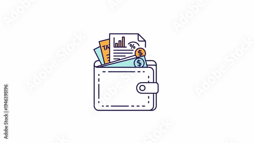 Wallet with money and documents inside.