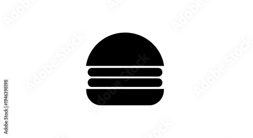 Black Burger Icon Symbol Design.