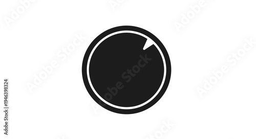 Black circle with white outline.