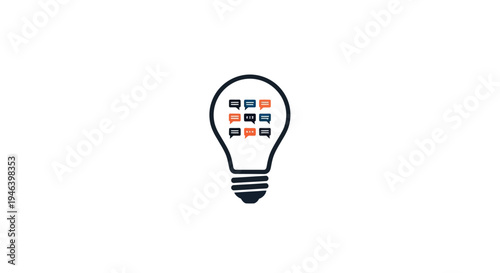 Colorful Light Bulb with Squares Inside.