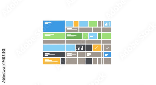 Colorful rectangles in grid pattern.