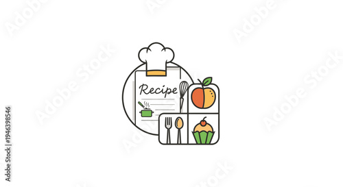 Colorful Recipe Book Illustration Design.