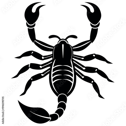 A black scorpion vector white background. 