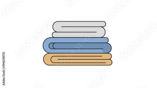Stack of Folded Towels in Different Colors.