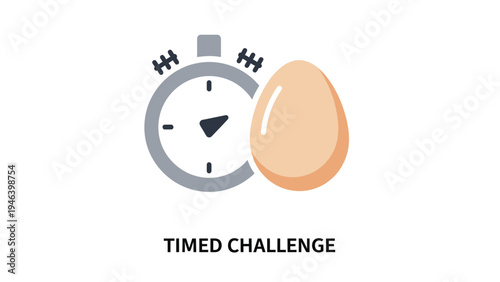 Stopwatch and Egg Timed Challenge Concept.