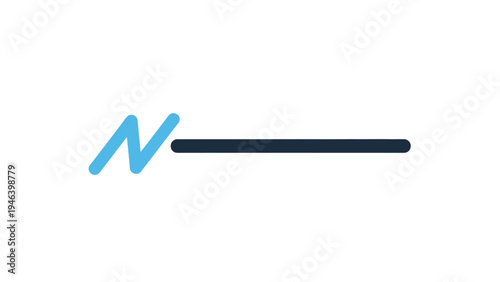 Stylized Letter N with Line.