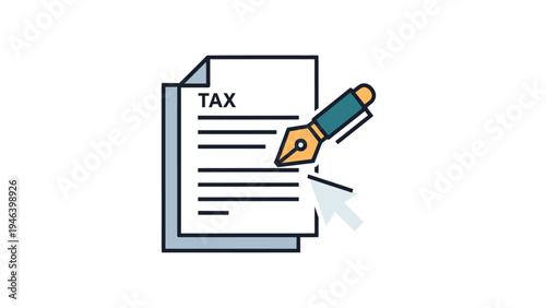 Tax Document with Fountain Pen Signing.