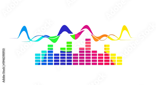 Colorful Sound Wave Music Equalizer Graphic.