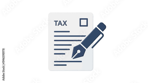 Tax Form Document with Fountain Pen.