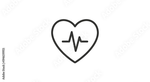 Heart Rate Pulse Line Icon Symbol.