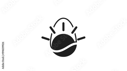 Tennis Ball Icon Black and White.