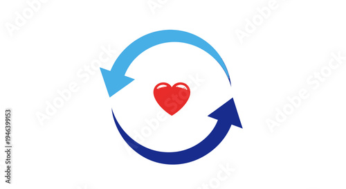 Heart with Circular Arrows Symbol.