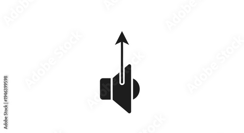 Hand with finger pointing up icon.