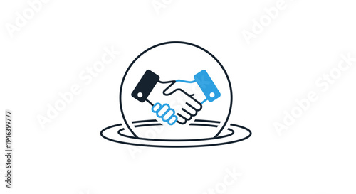 Handshake in a circle agreement.