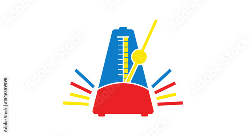 Colorful Illustration of a Metronome.