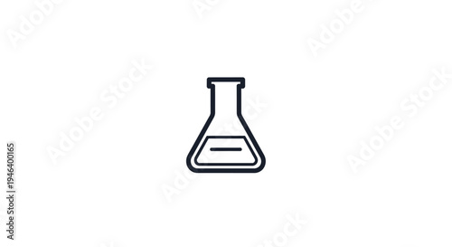 Simple Laboratory Flask Outline Icon.