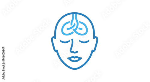 Simple Line Drawing of Human Head Profile.