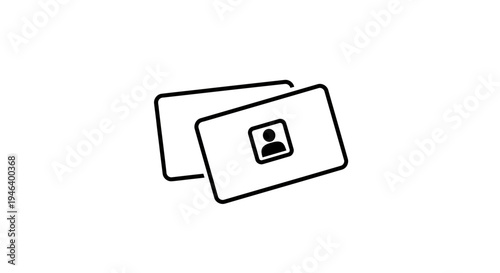 Simple Line Drawing of Identification Cards.