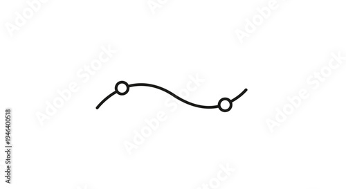 Simple Line with Two Circles Connected.