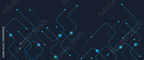 Abstract digital AI circuit board background with tech icons. Digital technology motherboard texture design. Engineering circuit board concept for poster, header, banner, website, presentation