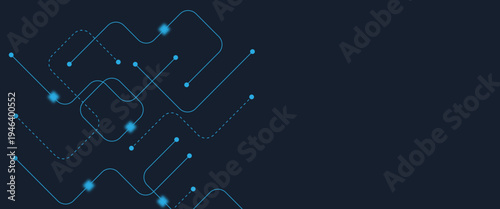 Abstract digital AI circuit board background with tech icons. Digital technology motherboard texture design. Engineering circuit board concept for poster, header, banner, website, presentation