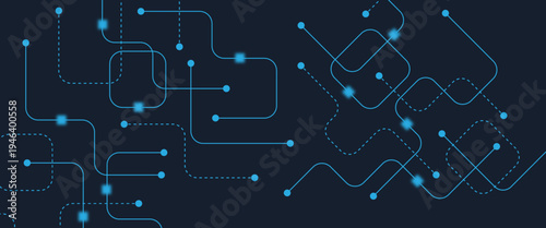 Abstract digital AI circuit board background with tech icons. Digital technology motherboard texture design. Engineering circuit board concept for poster, header, banner, website, presentation