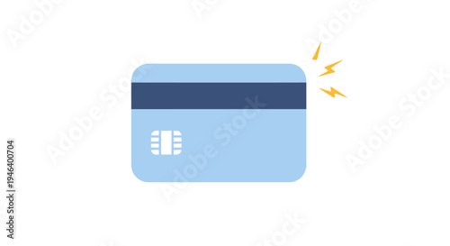 Credit card with lightning bolt symbol.