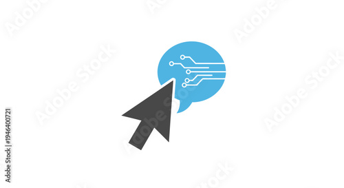 Cursor Clicking on Speech Bubble Icon.