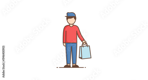 Delivery man with a shopping bag.