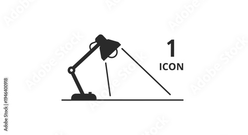 Desk lamp with adjustable arm.