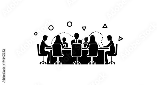 Business people sitting around table.