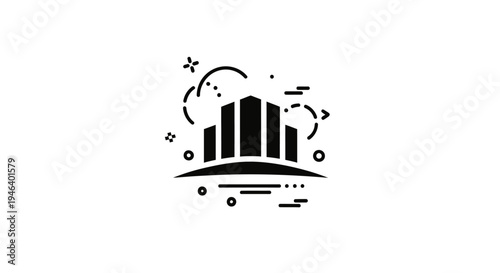 Graphic Representation of a Building Icon.