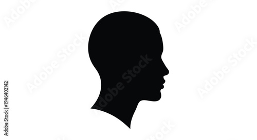 Silhouetted profile of a human head facing to the right