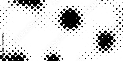 Monochrome Gradient Dot Pattern Background: Abstract Vector Design with Transitioning Black Circles on White, Ideal for Modern and Futuristic Visuals