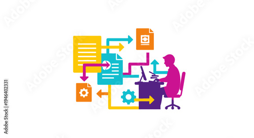 Businessman Working on Computer System.