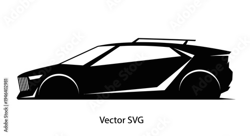 Futuristic Car Silhouette Vector Graphic - Sleek Modern Automobile Design