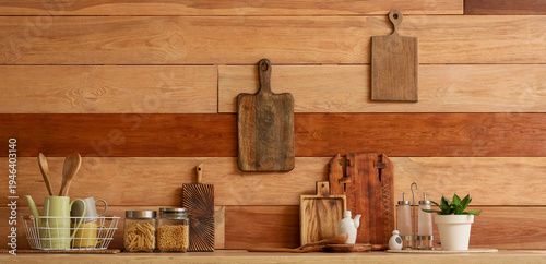 Kitchen utensils with cutti...