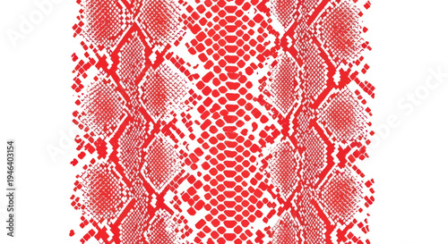 Vibrant Red Snake Skin Pattern Seamless Texture - Reptile Scale Background