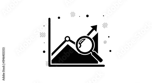 Black and white business graph icon.