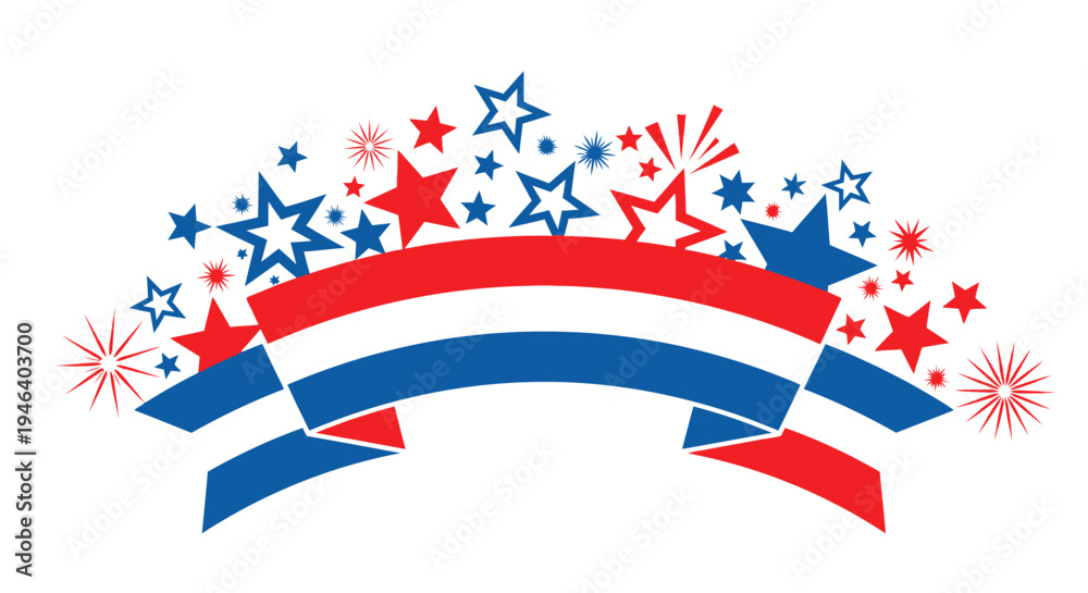 Obraz premium American Patriotic Red White Blue Ribbon.