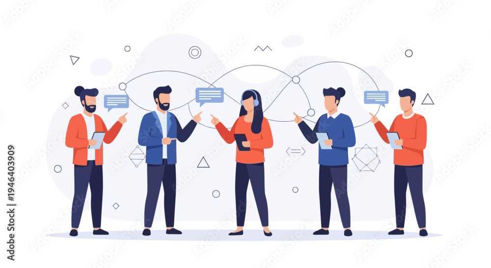 Obraz premium Diverse team collaborating and communicating in a modern business setting