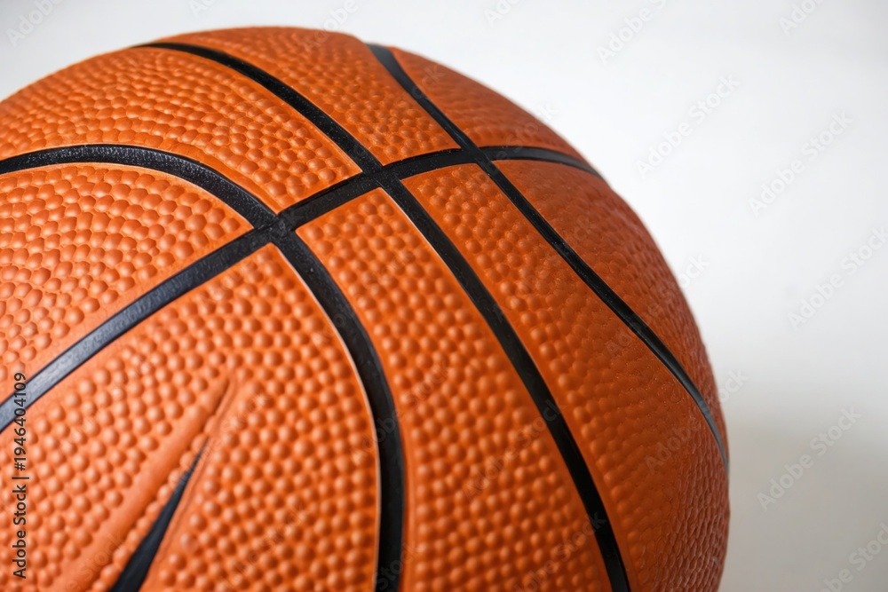 Fototapeta premium Orange basketball with black stitched lines